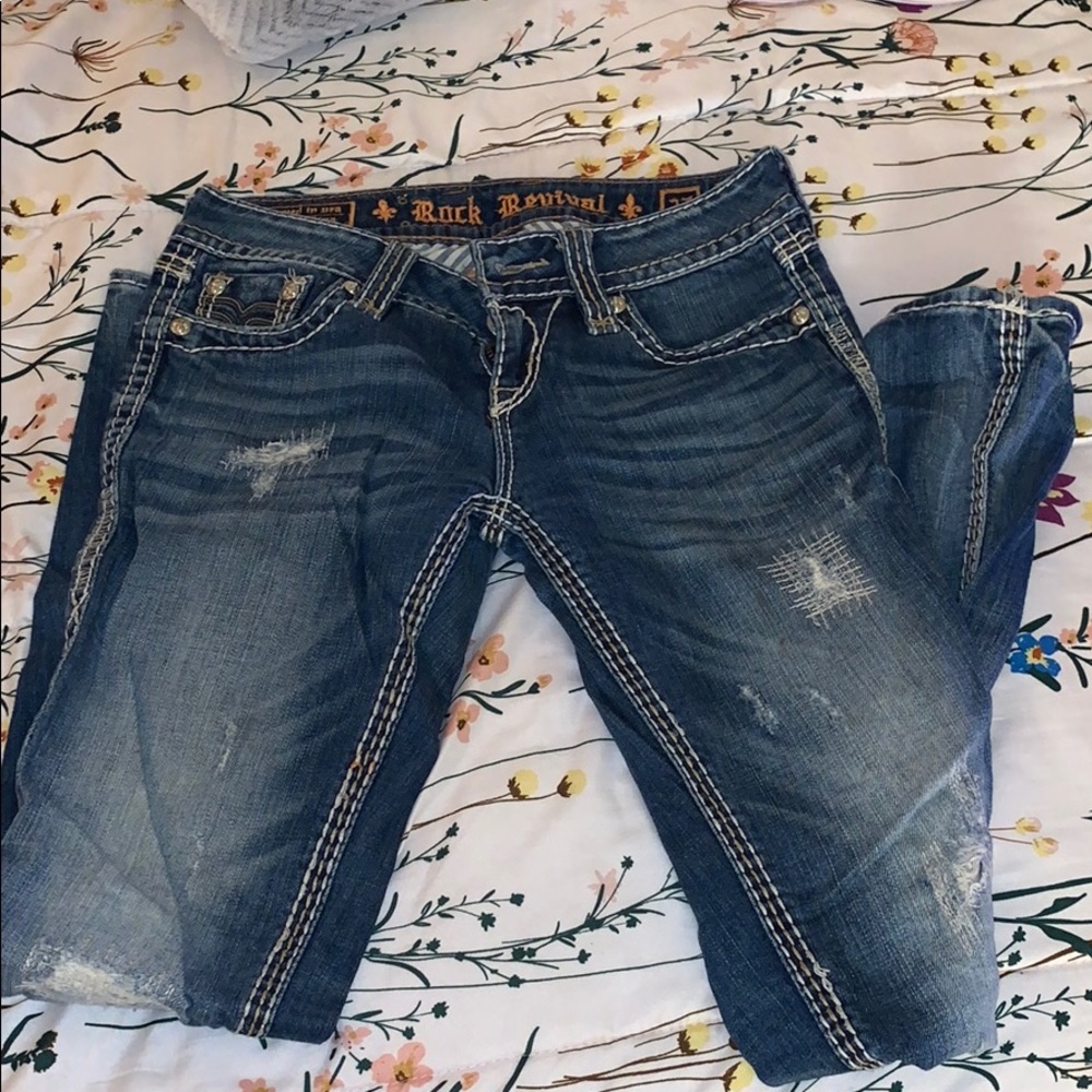 Rock Revival Distressed Skinny Jeans